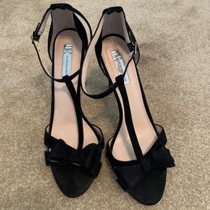 INC black suede heels size 11 worn once